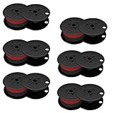 6 Black Red Calculator Ribbons Replacements Compatible with Canon (MP11DX MP-11DX)