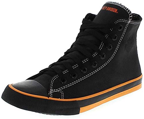 Harley Davidson Stivali Uomo In Pelle | Modello Classico Nero | Suola In Gomma | Taglia 45 (Consiglio: Scegli Un Numero In Meno)