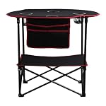 Camping Table Folding Picnic Table with 4 Cup Holders and Side Storage Bag Collapsible Canvas Portable Tables Folding with Carry Bags for BBQ Outdoor Fishing - Image 4