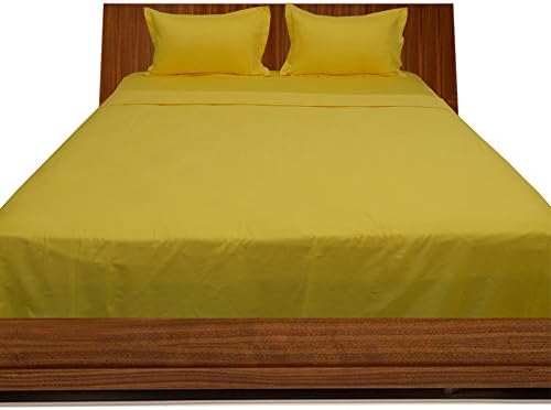 100 GSM Comforter Quality Full XL PrasadCollections 500TC 100% Egyptian Cotton Yellow Solid Elegant Finish 7PCs Bed in a Bag Set Solid(Pocket Size: 12 inches)
