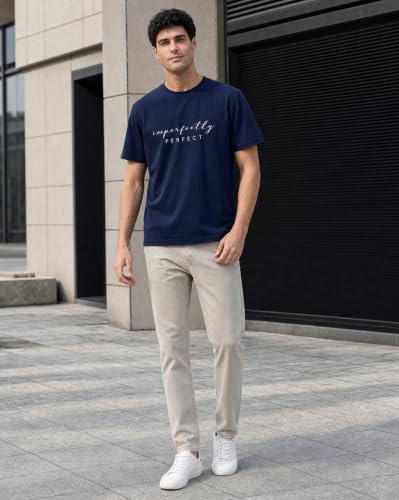 Image of Nobero 100% Cotton T Shirts for Men Stylish | Regular Fit | Graphic Printed T Shirts for Men 180 GSM Combed Cotton | Round Neck Half Sleeve