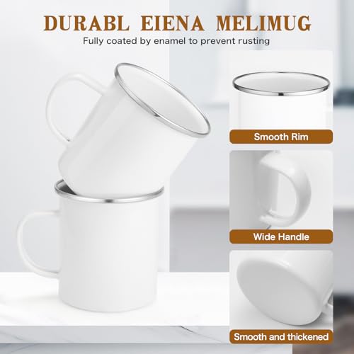 Taza esmaltada sublimación 16oz con borde plata miniatura 3