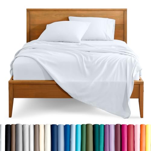 Bare Home Twin XL Sheet Set - 1800 Ultra-Soft Microfiber Twin Extra Long Bed Sheets - Double Brushed - Deep Pockets - Easy Fit - 3 Piece Set - Bedding Sheets & Pillowcases (Twin XL White)
