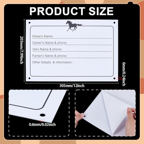 BENECREAT 8 Stück Pferdestall Namensschild Klebeschild Pferdeinfo Stallschild Trocken Abwischbares Schild Für Pferdestalltür Zubehör Dekorationszubehör 20.3x30.5cm