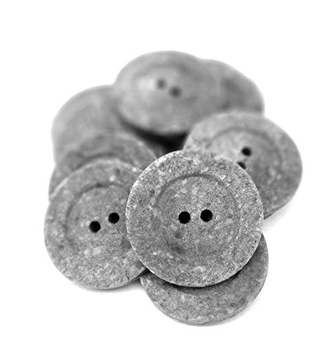 12 Botones para Abrigo o chaquetas de Algodón Reciclado - 27 mm - Gris - Accesorio de costura Cover
