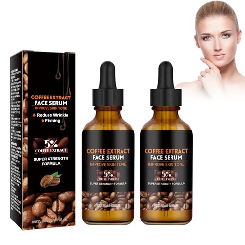 Sérum Facial Con Cafeína, Sérum Antiedad, Sérum Facial Antiarrugas, 2 PCS Sérum Facial Iluminador, Sérum Hidratante De Día Y De Noche, Aclarar Las Pecas Apagadas En La Cara