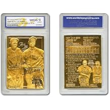 Babe Ruth & Lou Gehrig Murderers Row 70th Anniversary Gold Card Sculpted - Graded GEM Mint 10