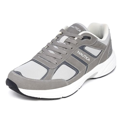 Image of Nautica Mens Running Sneakers Sport Fashion Lace-Up Athletic Soft Shoes for Gym Tennis Men - Cushioned, Breathable, Lightweight & Comfortable