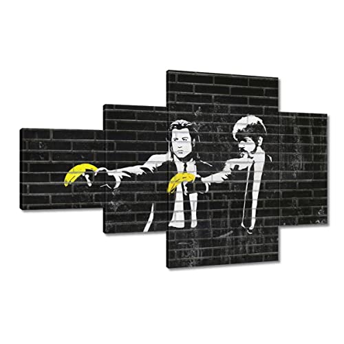 Tableau imprimé sur toile Banane Fiction Banksy pour salon moderne