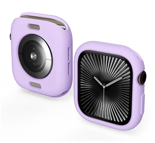 YOUULAR Soft Candy Colors Case for Apple Watch Series 10 46MM, Ultra Thin TPU Shockproof Smart Watch Cases Bumper Cover for iWatch Series [No Screen] Purple