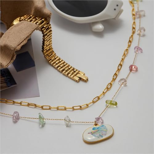 Collier de plage en pierre naturelle colorée pour l'été - 3
