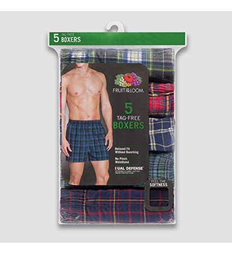 Fruit Of The Loom Mens Woven Tartan Boxers 5 Pack3