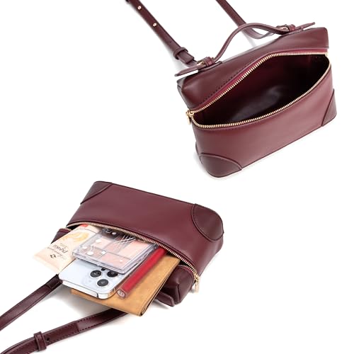 Image of Rejolly Crossbody Bag for Women Small Top-Handle Leather Pouch Purse Shoulder Handbag