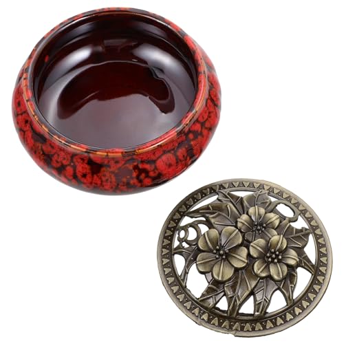 BATHVEVE 1 Pieza Incensario de Cerámica con de Aleación para Aromaterapia y Decoración para Sala Estudio y Yoga