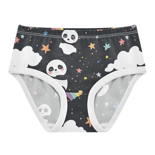 Wusikd Cute Pandas Rainbow Girls' Underwear Cotton Starry Night Sky Girls Briefs Soft Toddler Underwear 2T