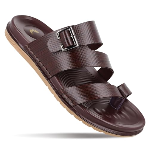 Image of WALKAROO PLUS Bounceez Men's Fashion Sandal with Cushioned Anti-Slip Sole, Toe Seperator and Buckle Straps for Casual Footwear - WGP53209