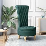 Couleur: Vert foncé INLIFE Fauteuil à Pantoufle Vert foncé 56,5 x 70 x 110 cm Tissu