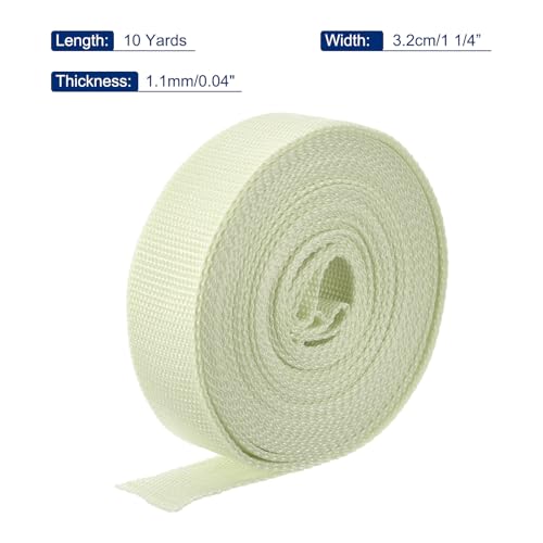 Image of MECCANIXITY Lightweight Polypropylene Webbing Strap 1 1 /4 inch 10 Yard Backpack Strapping Band Apricot for Outdoor Luggage Cargo Straps