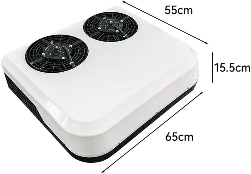 12V RV Air Conditioner, 9000 BTU Dual Fan RV Air Conditioning Unit Fits for RVs, Vans, Semi Truck, Cranes, Excavators, Agricultural Vehicles (12V, Cool Only)