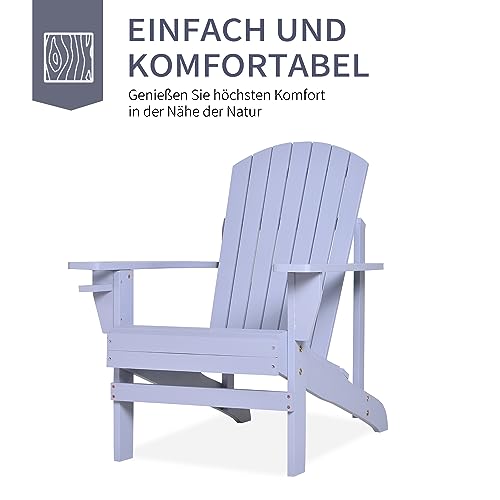 Outsunny Adirondack Gartenstuhl mit Becherhalter aus Tannenholz
