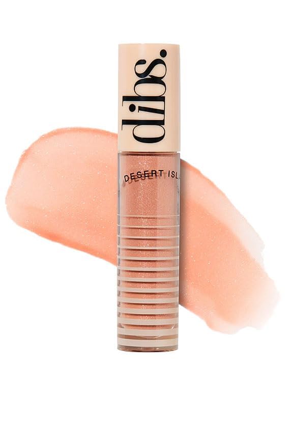 Dibs Beauty - Moisturizing Glossy Lip Balm Peachy Nude Shimmer Tint High-Shine Lip Gloss Topper Kiss Me Quick