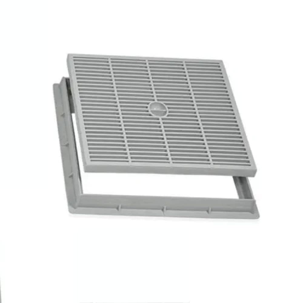 Zeker Grille de Regard avec Cadre pour collecteur des eaux (40 x 40 cm) – Grille de Regard renforcé + Cadre