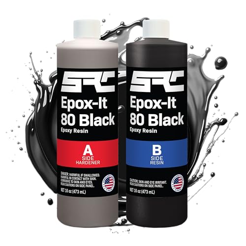 SPRESIN Black Epoxy Resin 32 Oz (16 Oz Part A + 16 Oz Part B) High-Gloss Pure Black Resin No Epoxy Dye Pigment or Mica Powder Needed for DIY Bubble Tabletops Art Jewelry Making