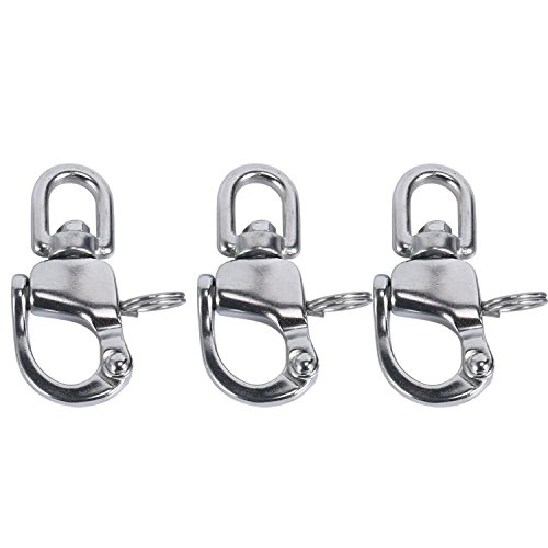 image for Amarine Made Pair of Swivel Eye Snap Shackle Quick Release Bail Riggin