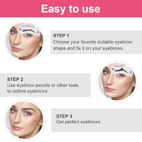 24er-Set Professionelle Augenbrauen-Schablonen – Wiederverwendbare Brauenform-Schablonen aus Kunststoff mit 6 verschiedenen Stilen für Anfänger und Profis (Hygienisch, Hautfreundlich)