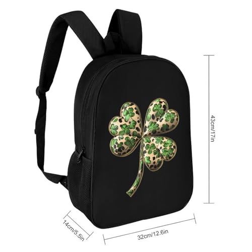 Shamrock Leopard 17 Inch Backpack Classic Travel Daypack with Adjustable Shoulder Straps for Men Women2