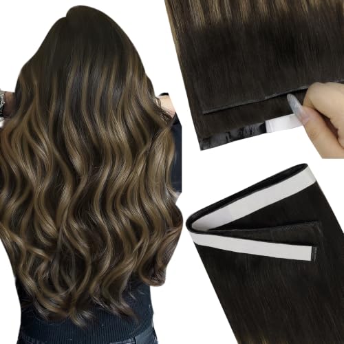 Image of Easyouth 90g Tape in Weft Hair Extensions Human Hair Balayage, Invisible