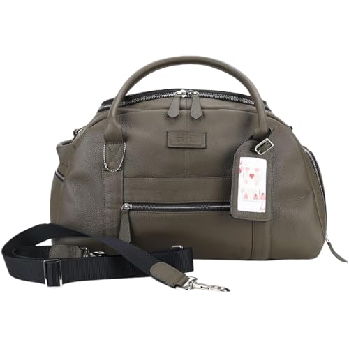 Premium Full-Grained Leather Charcoal Grey Duffel Bag | Unisex Travel Bag | Workout, weekend, or overnight duffle bag | Ideal gift for birthdays, weddings, housewarmings, and for men and women