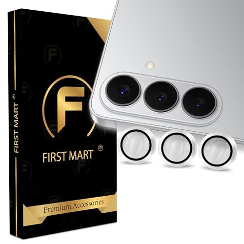 Image of FIRST MART Silver Camera Ring Guard Protector for Samsung Galaxy S26 Plus | Tempered Glass with Metal Alloy Rings, HD Clear, Scratch Resistant, Case-Friendly | Pack of 1