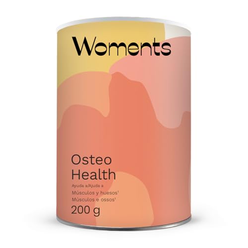 Woments Osteo Health | Huesos, Músculos y Articulaciones | Menopausia | Colágeno Marino, Creatina monohidrato, Magnesio bisglicinato, Cúrcuma, Vitamina D3+K2 | 200g | Sabor Naranja