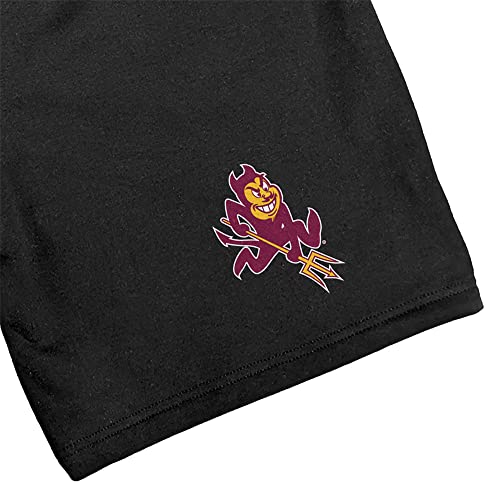 Short de moletom masculino oficial universitário logotipo escolar coleção preta, Arizona State Sun D