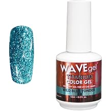 WAVEGEL Glitter Nail Gel Polish - Titanium Collection - #18 Wild Blue Yonder I 0.5 Oz