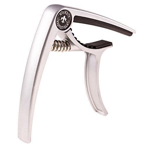 Nordic Essentials Guitar Capo Deluxe With Carrying Pouch - Classy Matte Silver #TOP7
