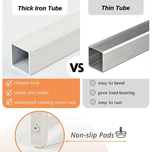 Comax 2-Tier Expandable Shoe Rack Organizer For Closet Entryway Small Space, Adjustable Shoe Shelf Modern Metal Iron Shoe Stand, Free Standing Shoe Storage With Extendable Steel Tube, Two Tier White #TOP4
