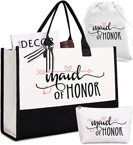 Braut-Tragetasche, Brautparty/Junggesellinnenabschied/Hochzeitsgeschenke für zukünftige Braut, Frau Taschen mit Make-up-Tasche, Innentasche, Magd der Ehre Cover