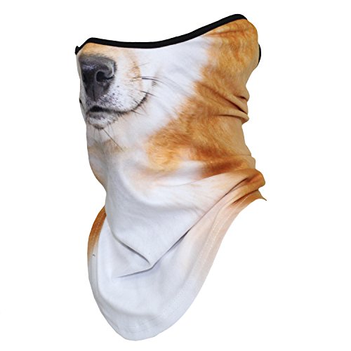 Axbxcx Animal 3D Prints Neck Gaiter Warmer Half Face Mask Scarf Windproof Dust Uv Sun Protection For Skiing Snowboarding Snowmobile Halloween Cosplay Shiba Inu Dog #TOP3