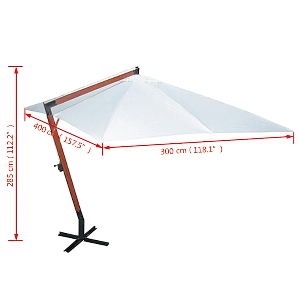 Biały parasol 300x400 cm