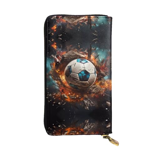 Portefeuille zippé Firecracker Soccer avec porte-cartes intégré pour l'organisation