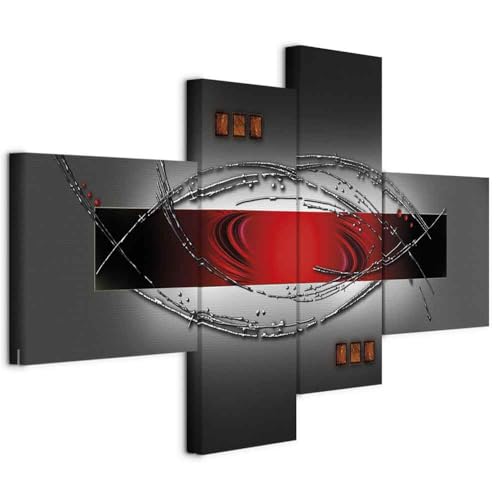 murando - Quadro Fonoassorbente Astratto Moderno 200x90 cm 4 Pezzi - Canvas - Quadri Acustici Componibili XXL Grandi - Pannelli Fonoassorbenti Decorativi - Decorazione da Parete Soggiorno 020101-23