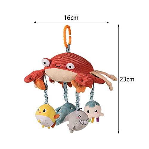 menolana Brinquedos para pendurar para bebês, espelho para berço de caranguejo, de animais de pelúci