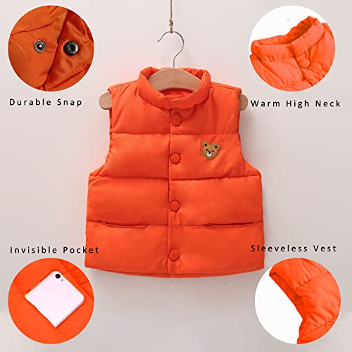 LANDUNSI Baby Boys Girls Puffer Vest Winter Warm Lightweight Toddler Vest Outerwear High Neck Cute Sleeveless Jacket4