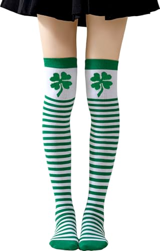 Image of YeeHeen Over Knee High Long Socks for Women Funny Casual Thigh High Socks Striped A