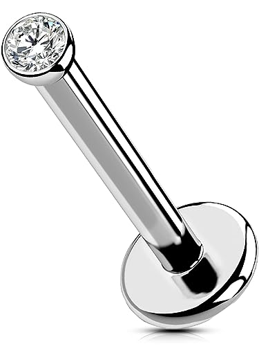 [OUFER] Push In Labret Stud Piercing 6mm/8mm/10mm/12mm Threadless Lip Bars Titanium Helix Tragus Earring Piercing Jewellery 16G 