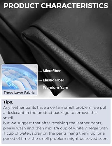 Buauty Faux Leather Leggings for Women High Waisted Leather Pants Tummy Control Stretch Pleather PU Pants Slim Yoga Plus Size Black