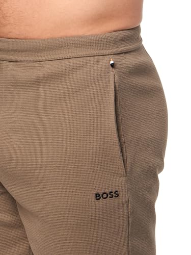 BOSS Męskie spodenki rekreacyjne z kontrastowym logo waflowym, Drzewo Joshua, XL