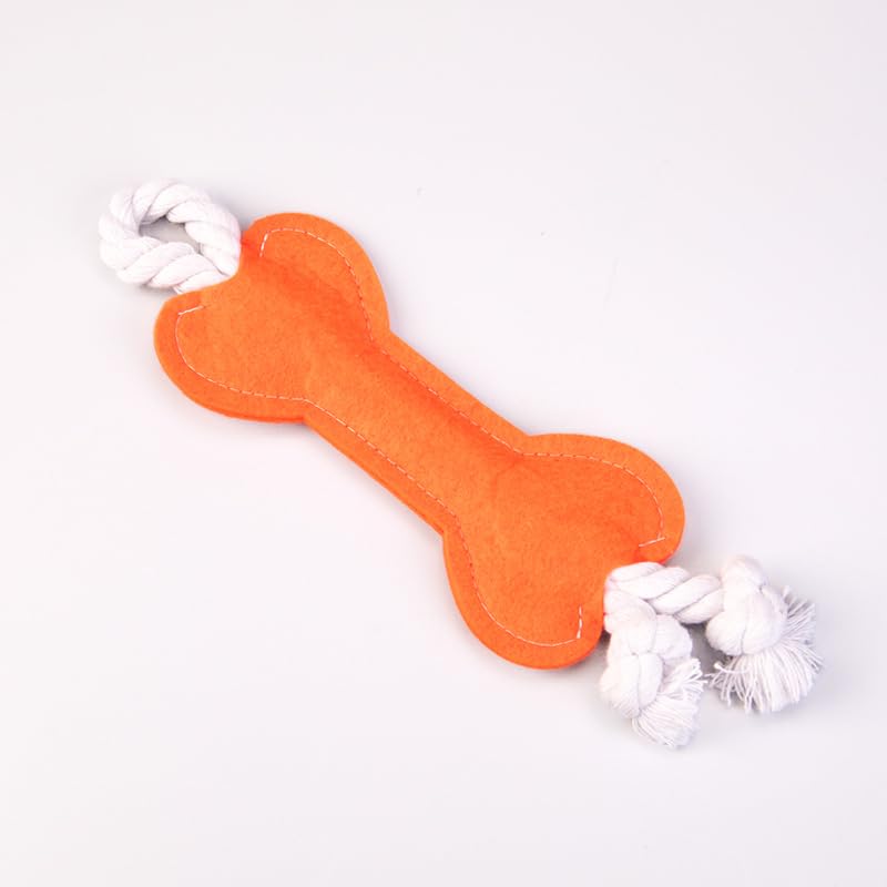 Felt Bone Rope Chew Toy for Dogs and Cats Durable Cotton Rope Pet Toy for Interactive Training and